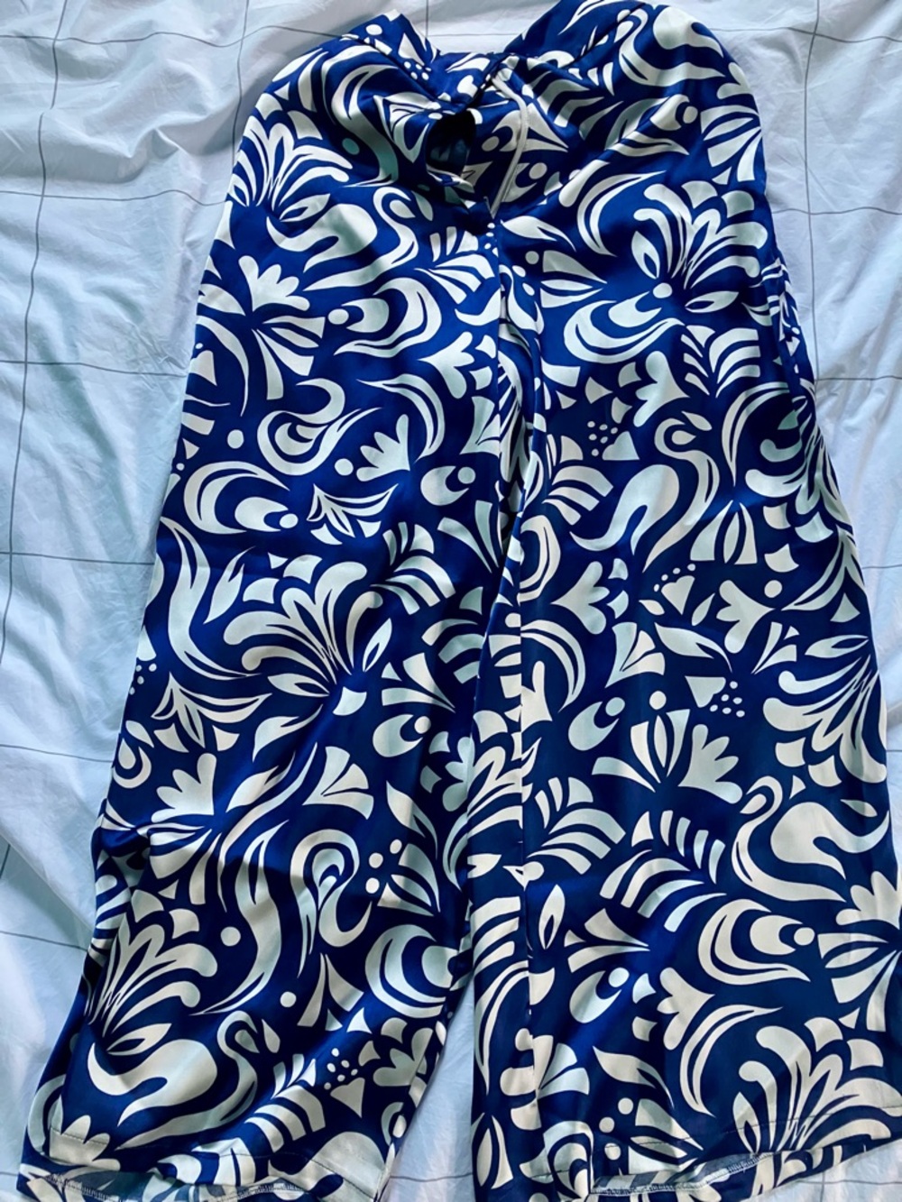 House of Harlow 1960 Blue and White Wide Leg Pants